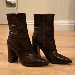 jeffrey campbell patent croc heeled boots (siren 3)